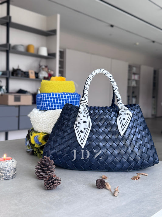 Elsa - Handcrafted Woven Leather Tote Bag, Hand Woven Ladies HOBO Bag