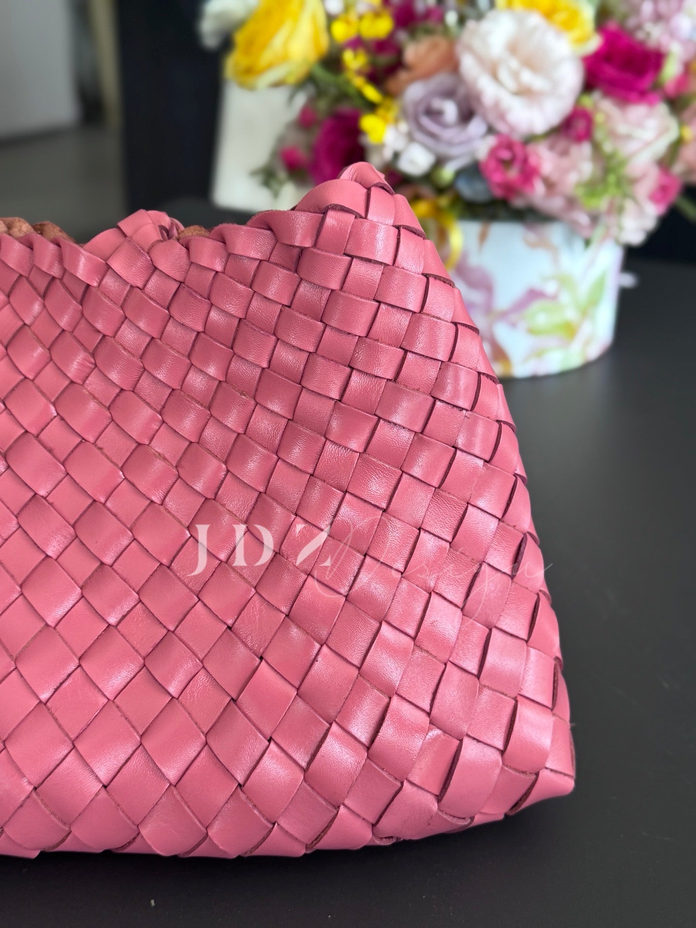 Mila - Retro Handwoven Genuine Cowhide Leather Tote Bag with Long Handle