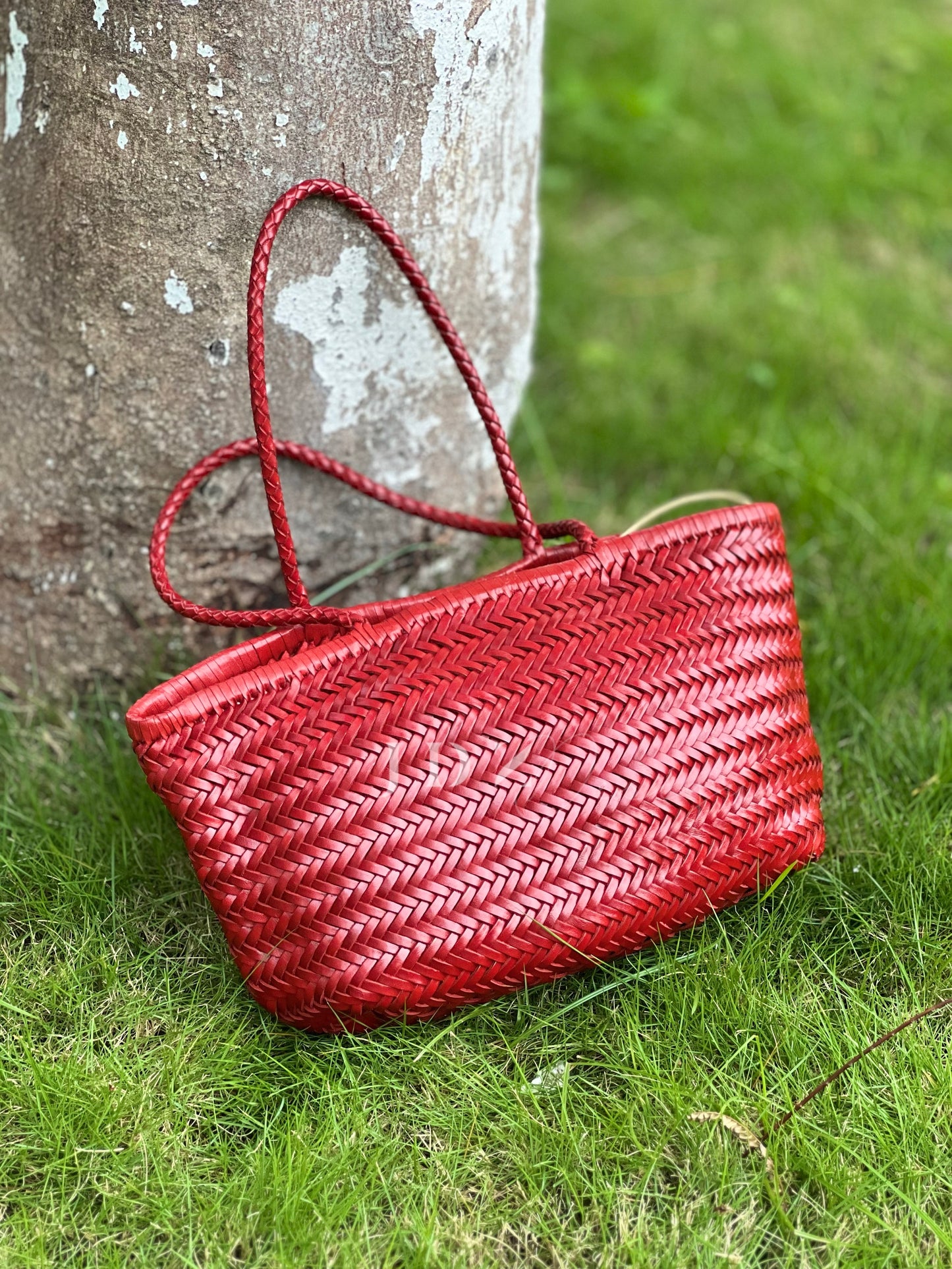 Olivia - Genuine Leather Woven Tote Bag, Large & Stylish for Shopping, Beach & Casual Use