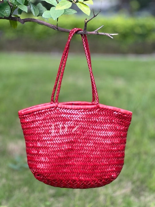 Olivia - Genuine Leather Woven Tote Bag, Large & Stylish for Shopping, Beach & Casual Use