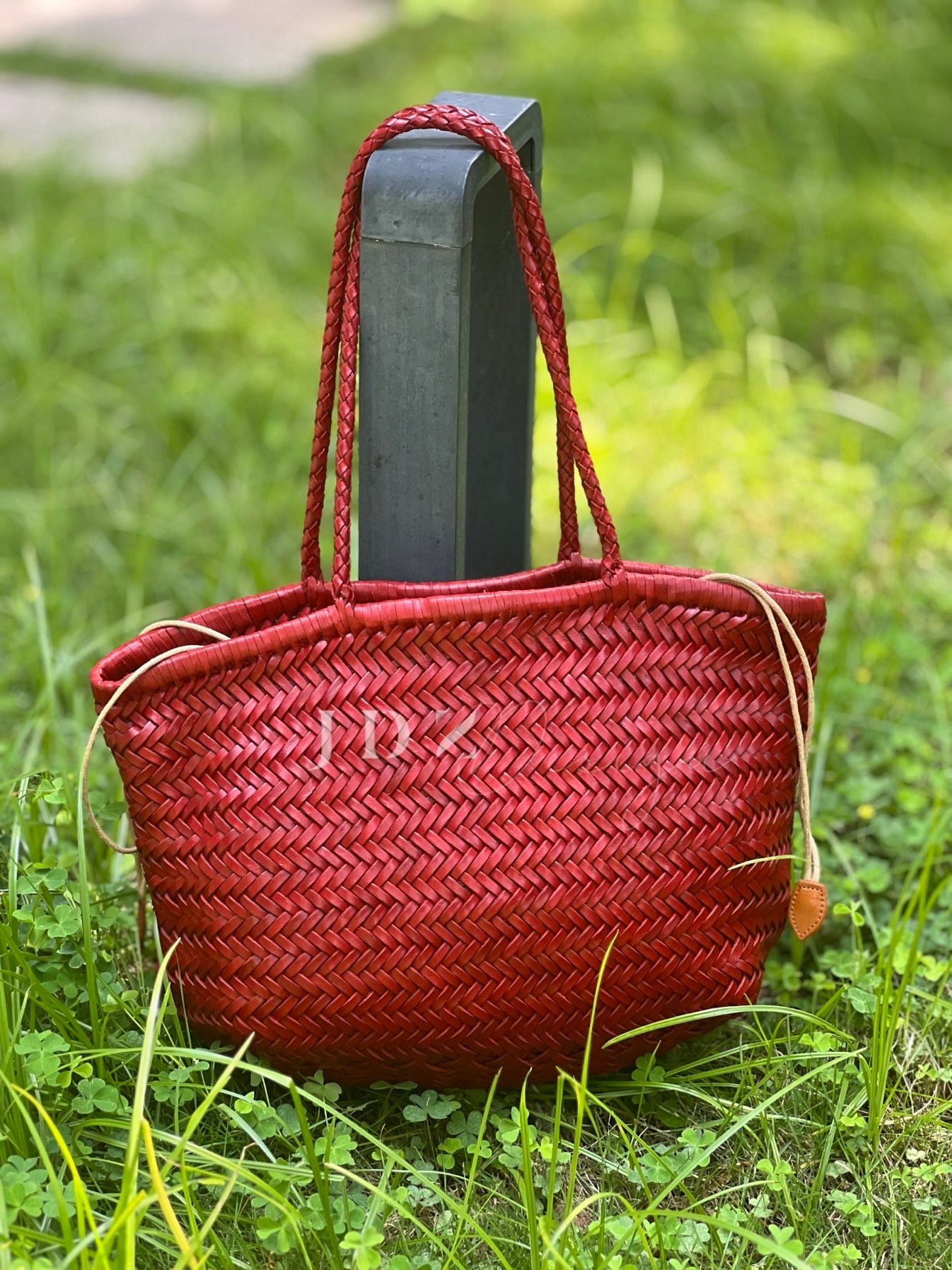 Olivia - Genuine Leather Woven Tote Bag, Large & Stylish for Shopping, Beach & Casual Use