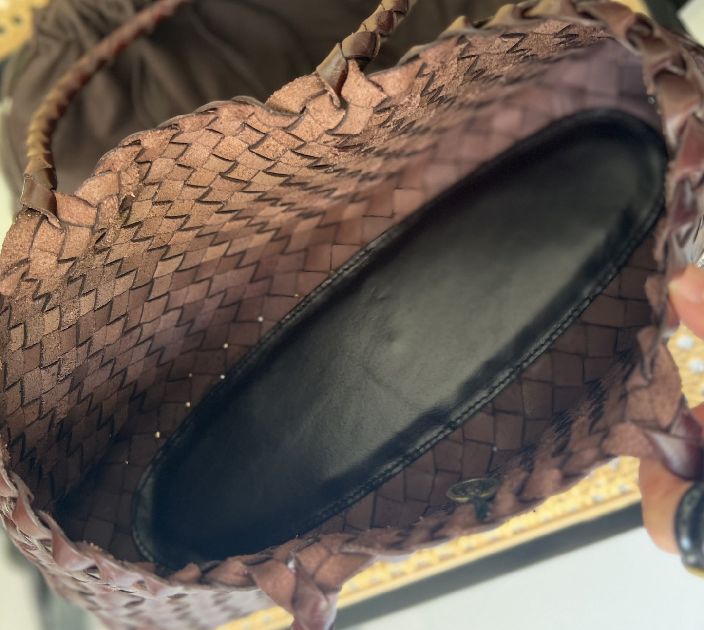 Mila - Retro Handwoven Genuine Cowhide Leather Tote Bag with Long Handle