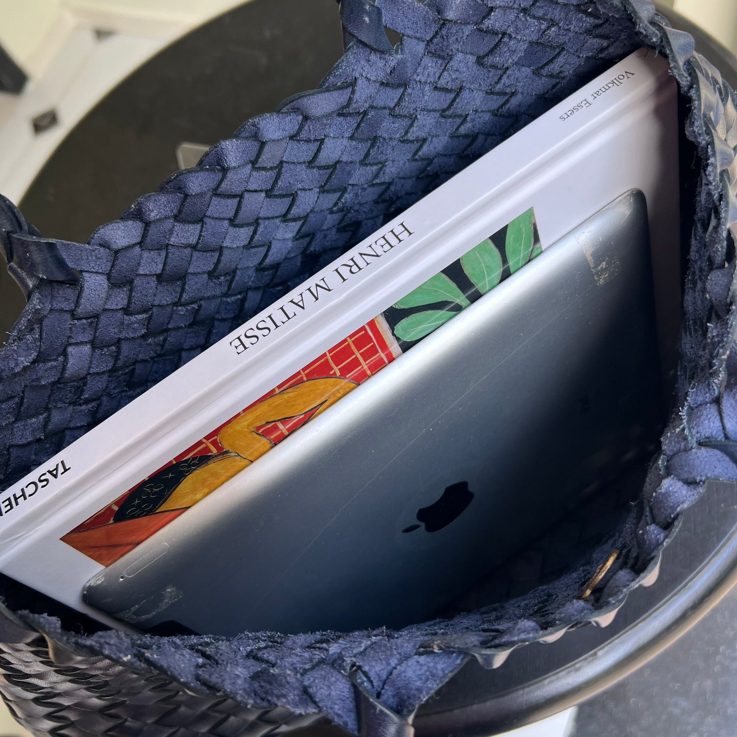 Mila - Retro Handwoven Genuine Cowhide Leather Tote Bag with Long Handle