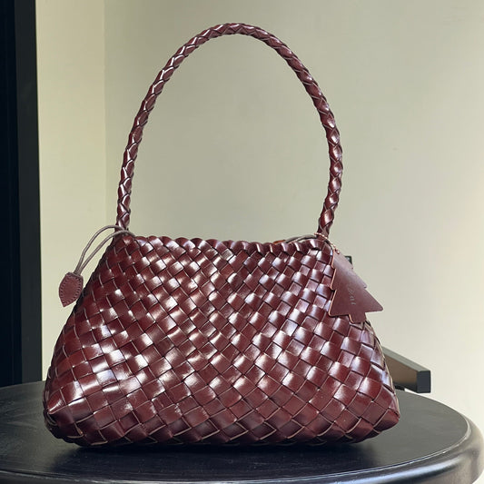 Sophia - Handmade Full Cowhide Leather Shoulder Bag with Single Strap