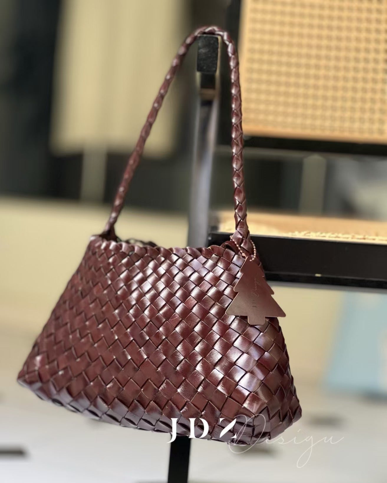 Sophia - Handmade Full Cowhide Leather Shoulder Bag with Single Strap