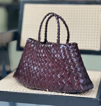 Elsa - Handcrafted Woven Leather Tote Bag, Hand Woven Ladies HOBO Bag