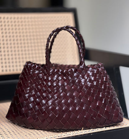 Elsa - Handcrafted Woven Leather Tote Bag, Hand Woven Ladies HOBO Bag