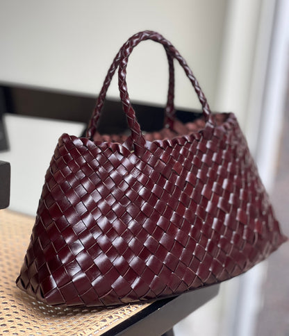 Elsa - Handcrafted Woven Leather Tote Bag, Hand Woven Ladies HOBO Bag