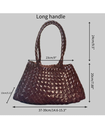 Lana Retro hand-woven first-layer cowhide shoulder bag, Soft Leather bag ,Gift for Wife,Gift for Mom， beach holiday  cow leather bag