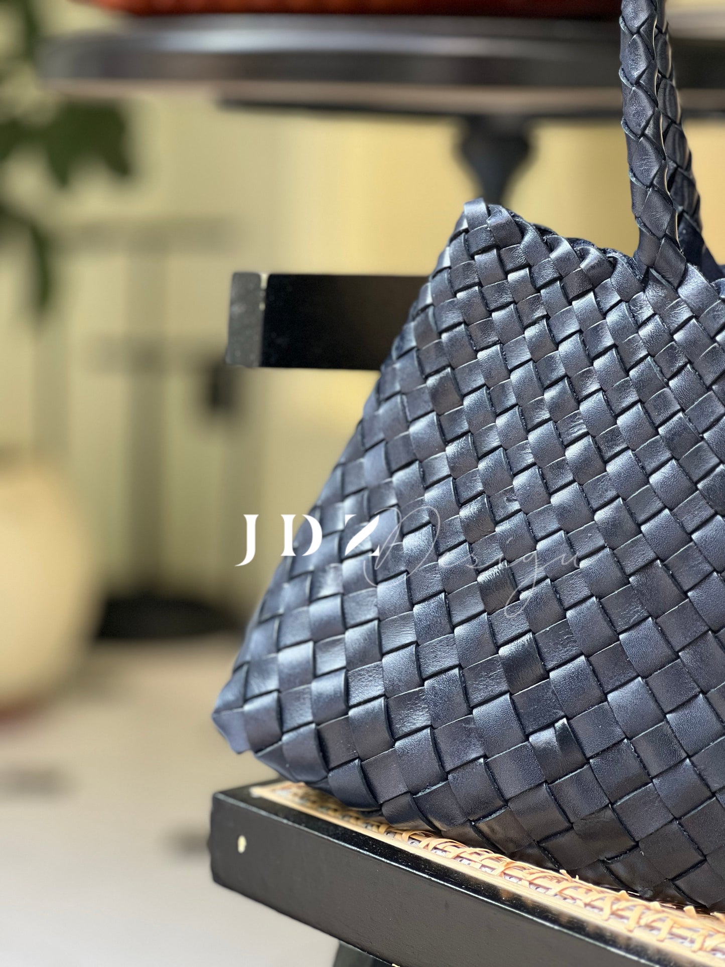 Mila - Retro Handwoven Genuine Cowhide Leather Tote Bag with Long Handle