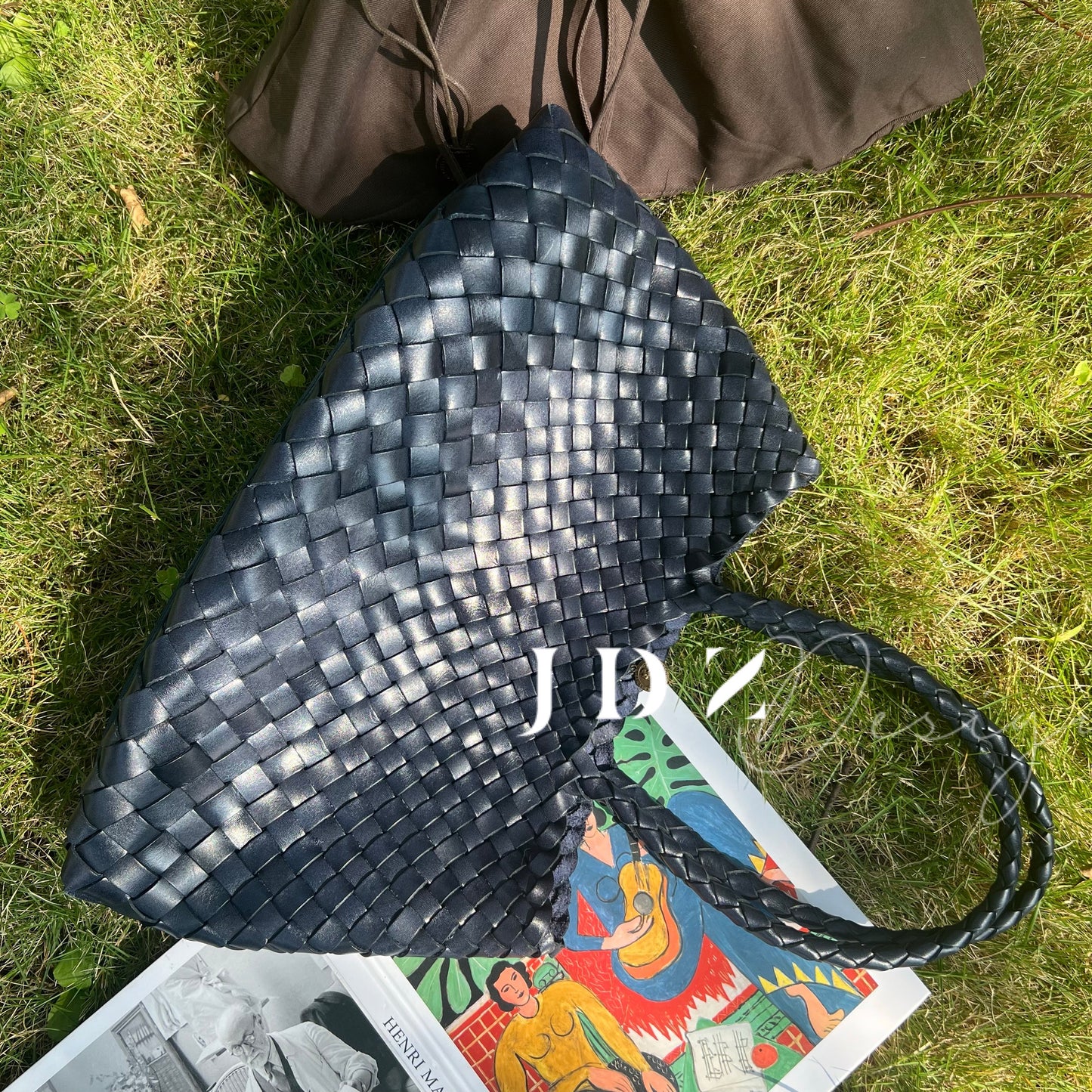 Mila - Retro Handwoven Genuine Cowhide Leather Tote Bag with Long Handle