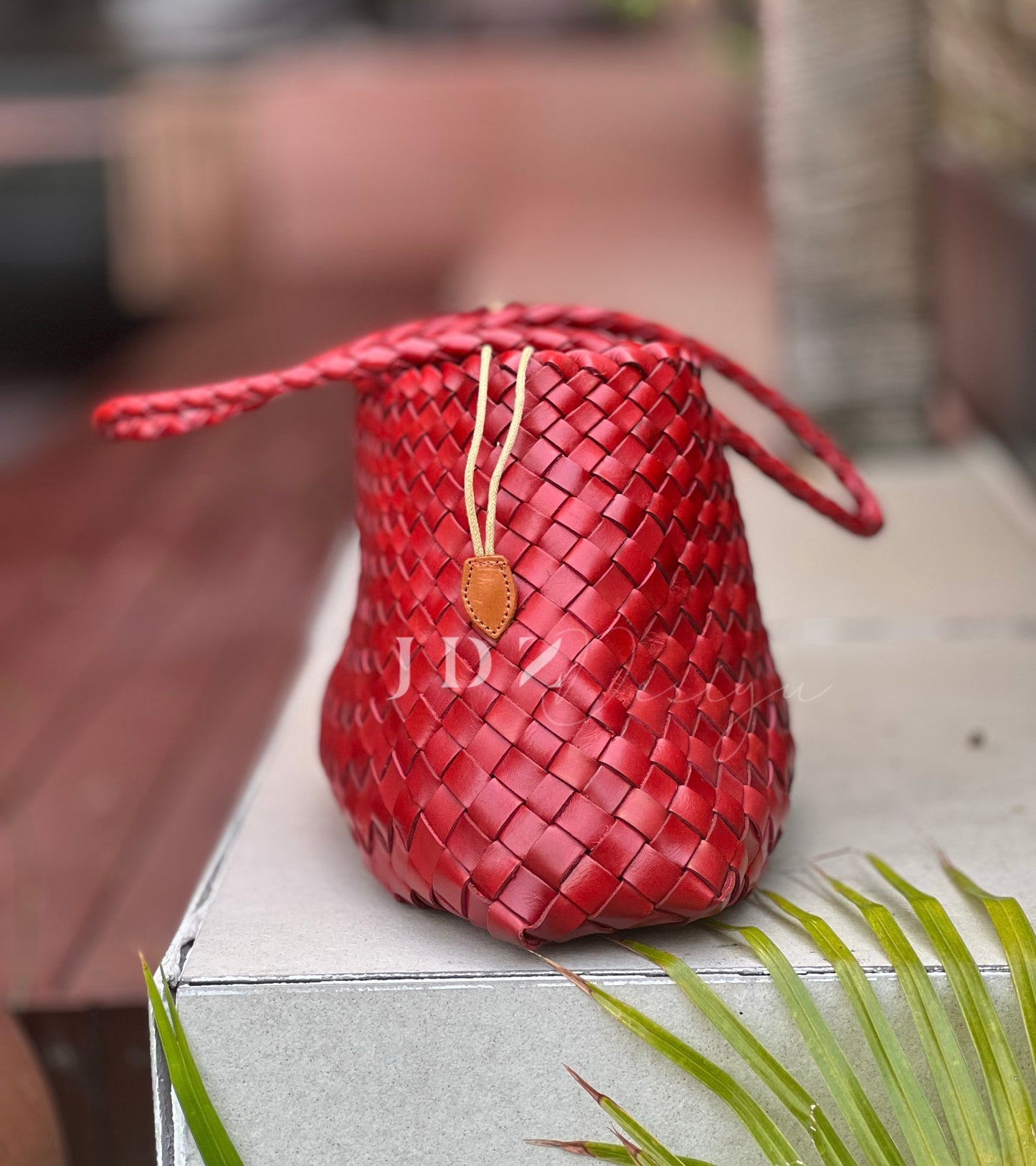 Mila - Retro Handwoven Genuine Cowhide Leather Tote Bag with Long Handle