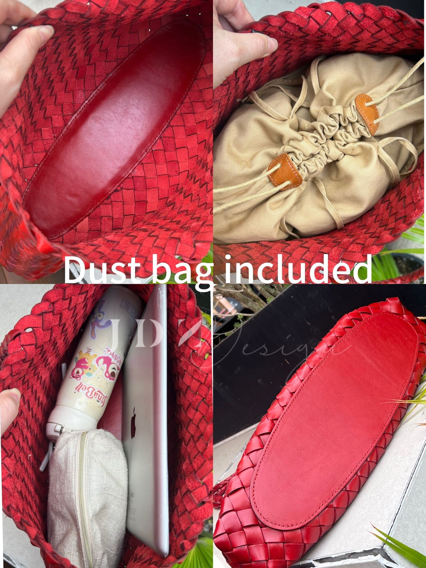 Mila - Retro Handwoven Genuine Cowhide Leather Tote Bag with Long Handle