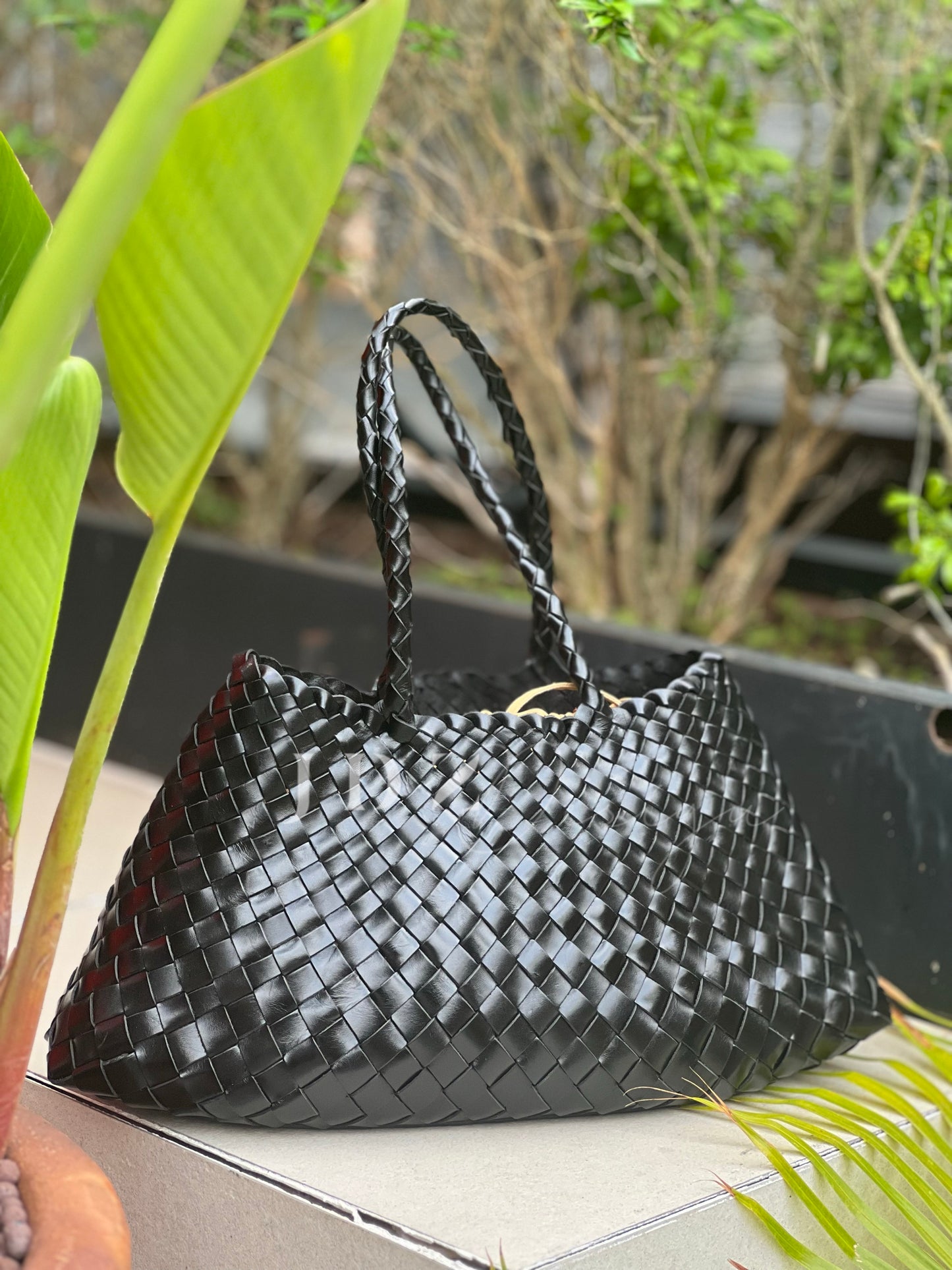 Mila - Retro Handwoven Genuine Cowhide Leather Tote Bag with Long Handle