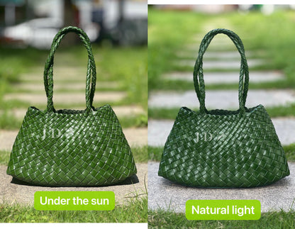 Lana Retro hand-woven first-layer cowhide shoulder bag, Soft Leather bag ,Gift for Wife,Gift for Mom， beach holiday  cow leather bag