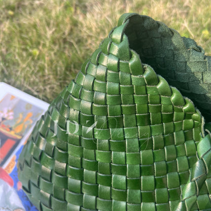 Lana Retro hand-woven first-layer cowhide shoulder bag, Soft Leather bag ,Gift for Wife,Gift for Mom， beach holiday  cow leather bag