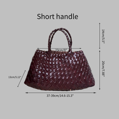 Elsa - Handcrafted Woven Leather Tote Bag, Hand Woven Ladies HOBO Bag