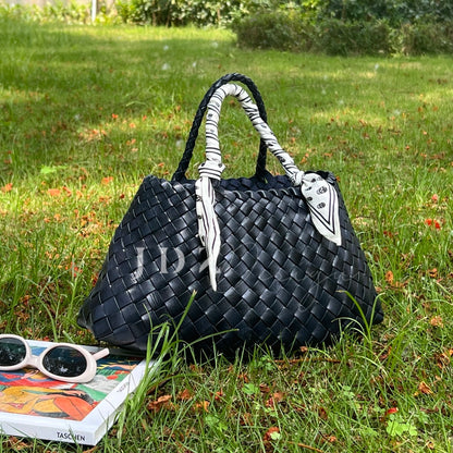 Elsa - Handcrafted Woven Leather Tote Bag, Hand Woven Ladies HOBO Bag