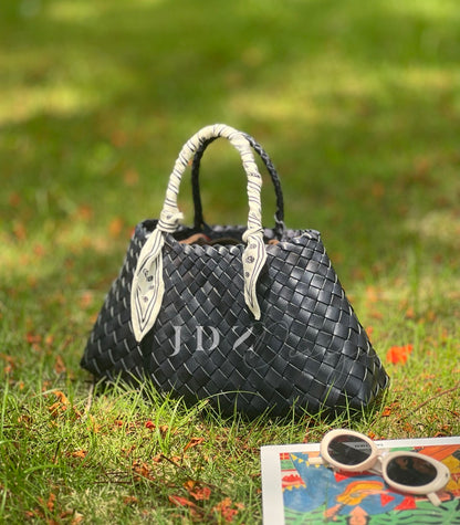 Elsa - Handcrafted Woven Leather Tote Bag, Hand Woven Ladies HOBO Bag