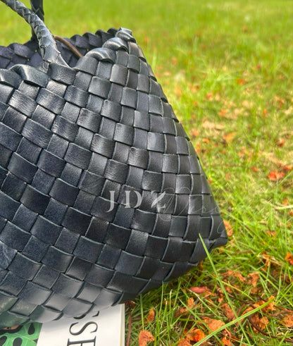 Elsa - Handcrafted Woven Leather Tote Bag, Hand Woven Ladies HOBO Bag