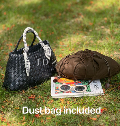 Elsa - Handcrafted Woven Leather Tote Bag, Hand Woven Ladies HOBO Bag