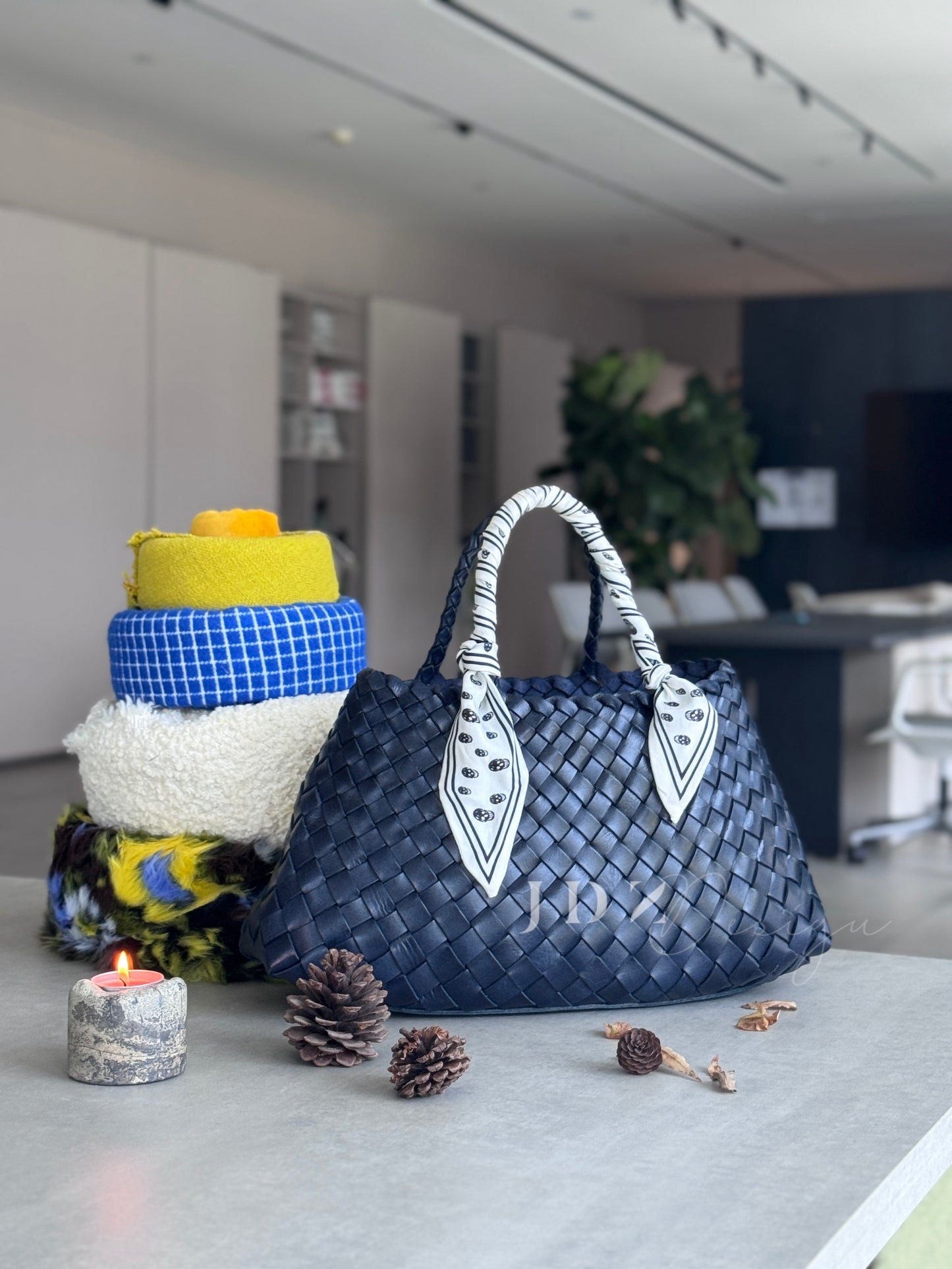 Elsa - Handcrafted Woven Leather Tote Bag, Hand Woven Ladies HOBO Bag