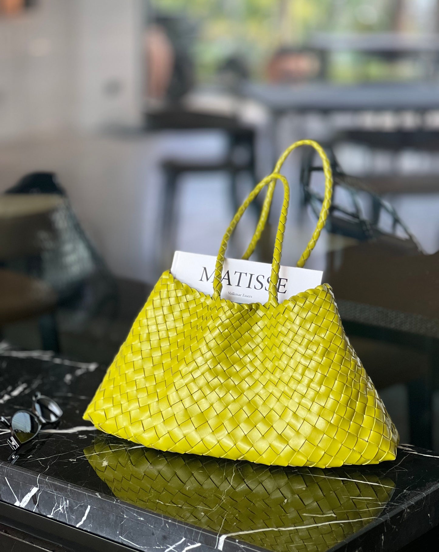 Mila - Retro Handwoven Genuine Cowhide Leather Tote Bag with Long Handle