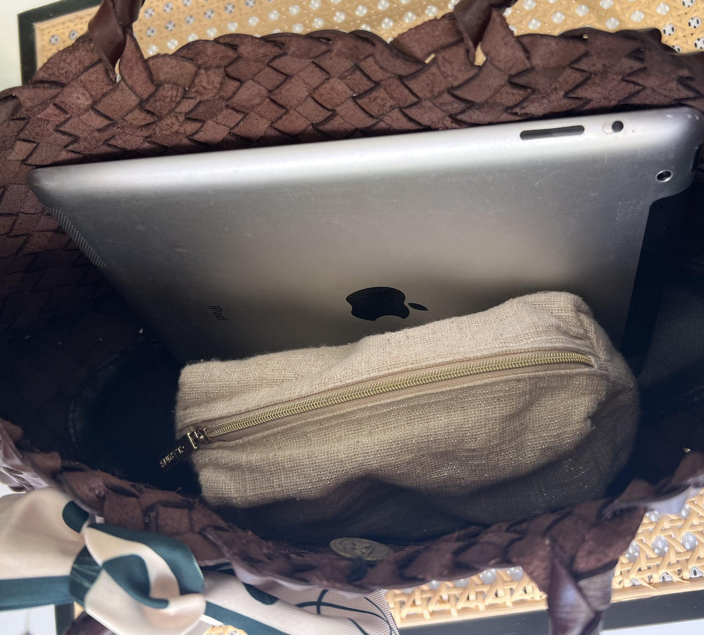 Mila - Retro Handwoven Genuine Cowhide Leather Tote Bag with Long Handle