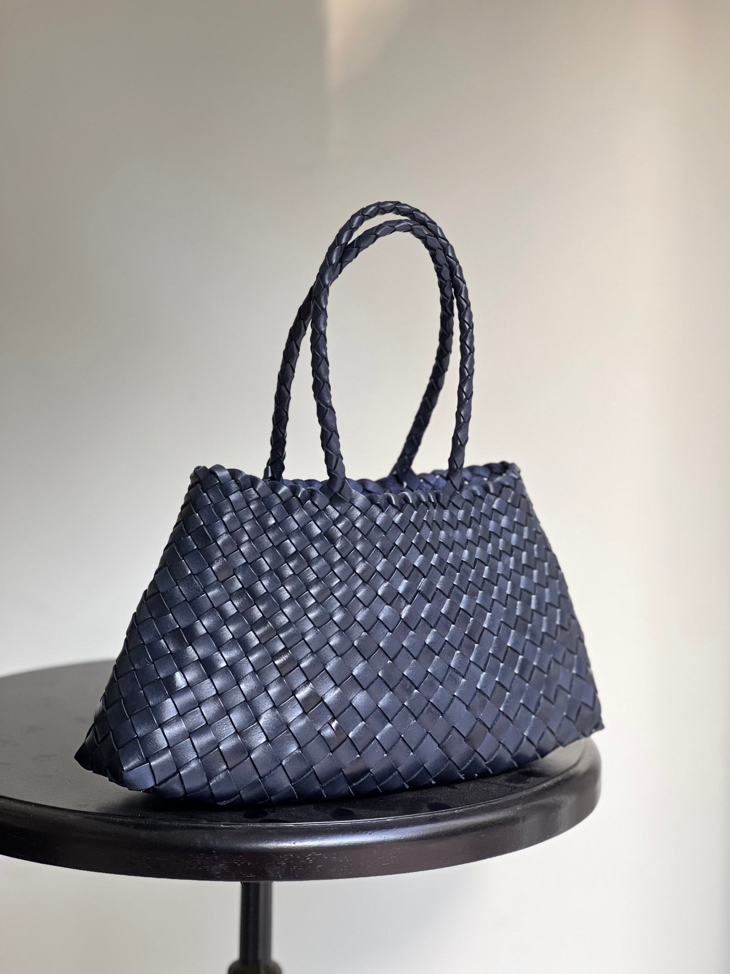 Mila - Retro Handwoven Genuine Cowhide Leather Tote Bag with Long Handle