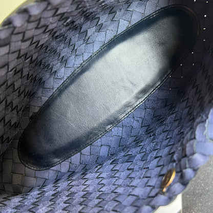 Mila - Retro Handwoven Genuine Cowhide Leather Tote Bag with Long Handle