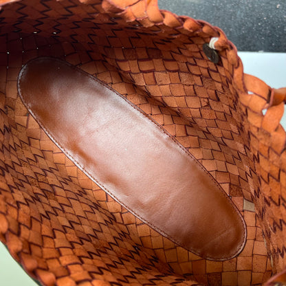 Mila - Retro Handwoven Genuine Cowhide Leather Tote Bag with Long Handle