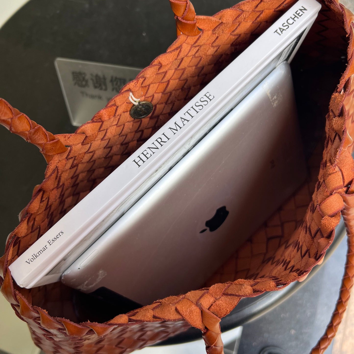 Mila - Retro Handwoven Genuine Cowhide Leather Tote Bag with Long Handle