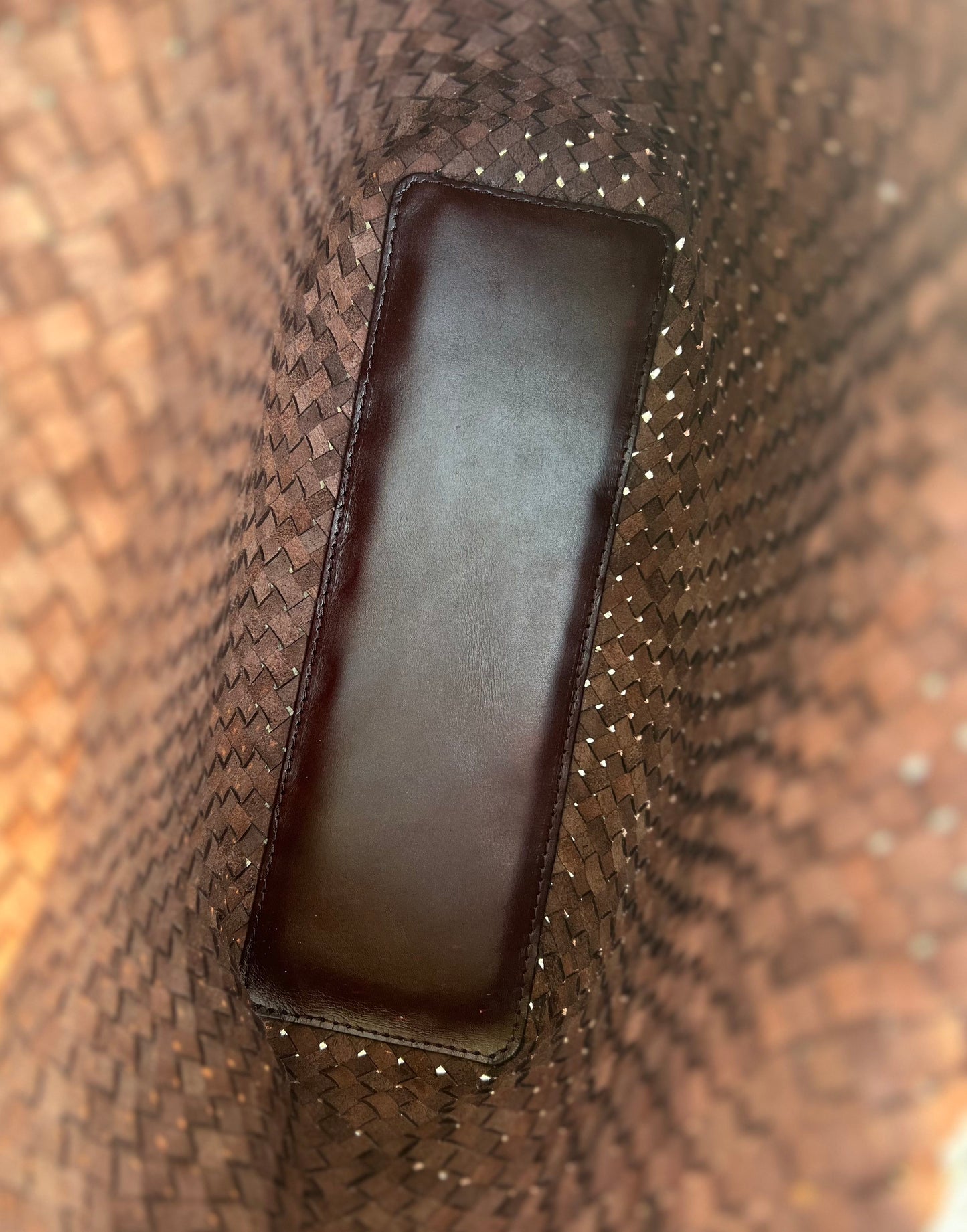 Eva - Retro Handmade Genuine Cowhide Woven Leather Tote Bag - Spacious Design