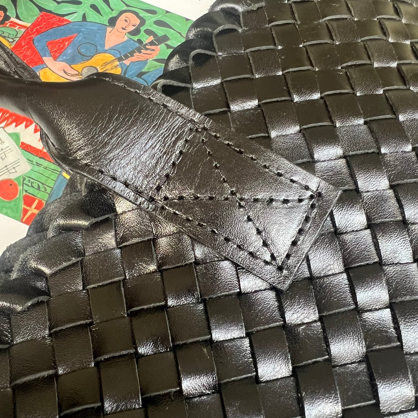 Aurora - Midnight Handwoven Leather Tote Bag - Effortless Commuting