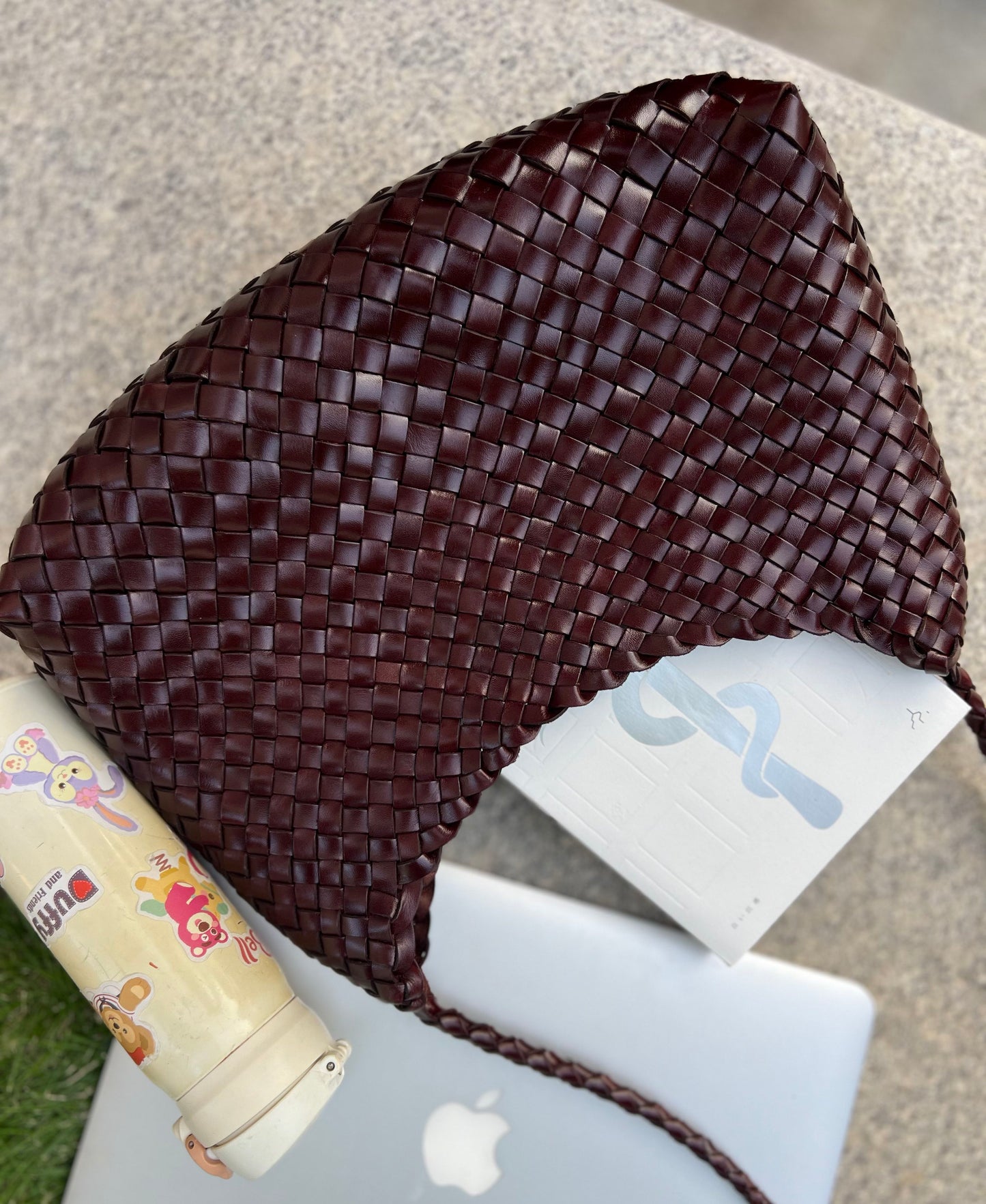 Aria- Handwoven Genuine Leather Tote Bag with Long Handle, Stylish & Durable