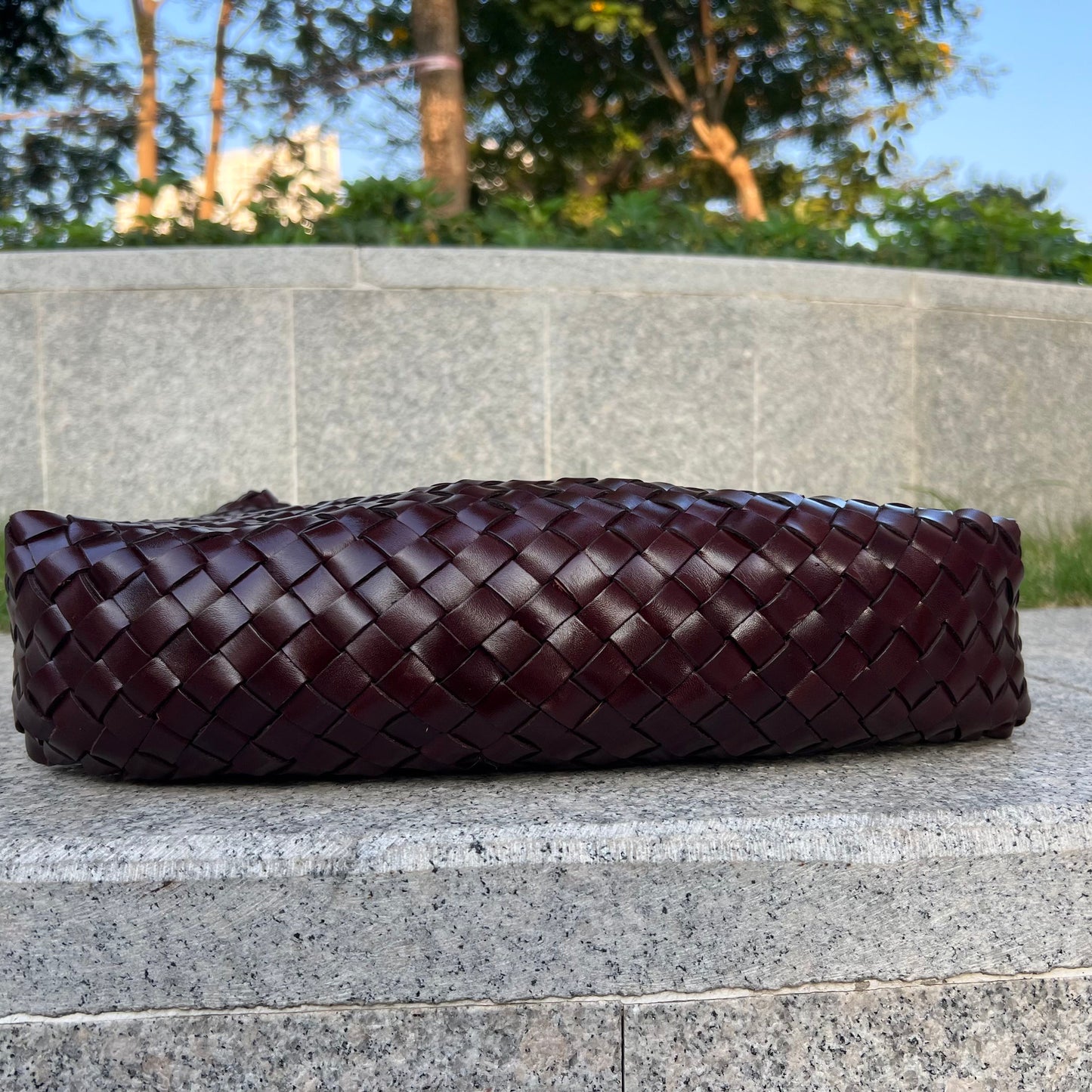 Aria- Handwoven Genuine Leather Tote Bag with Long Handle, Stylish & Durable