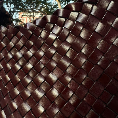 Aria- Handwoven Genuine Leather Tote Bag with Long Handle, Stylish & Durable