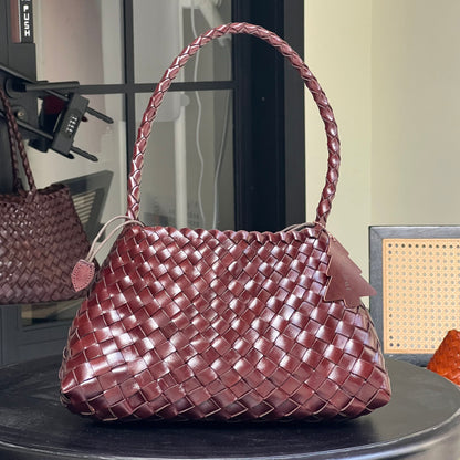 Sophia - Handmade Full Cowhide Leather Shoulder Bag with Single Strap