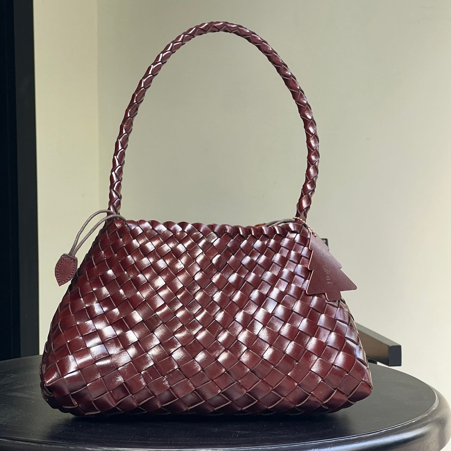 Sophia - Handmade Full Cowhide Leather Shoulder Bag with Single Strap