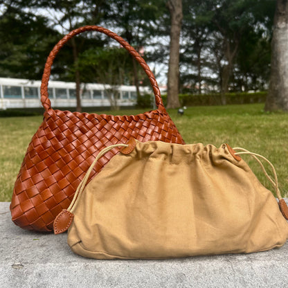 Sophia - Handmade Full Cowhide Leather Shoulder Bag with Single Strap