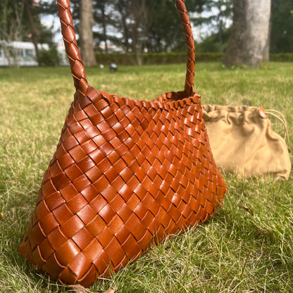 Sophia - Handmade Full Cowhide Leather Shoulder Bag with Single Strap