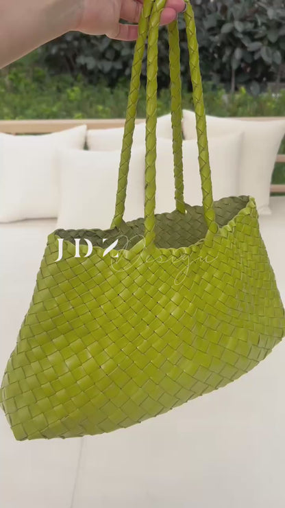 Mila Retro hand-woven first-layer cowhide shoulder bag, Soft Leather bag ,Gift for Wife,Gift for Mom， beach holiday  cow leather bag